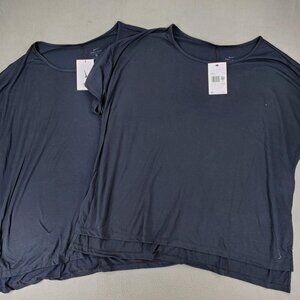 Lot 2 Nike Women Size 2X Short-Sleeve Yoga Top Black CT0538-010 073 T-Shirt Gym